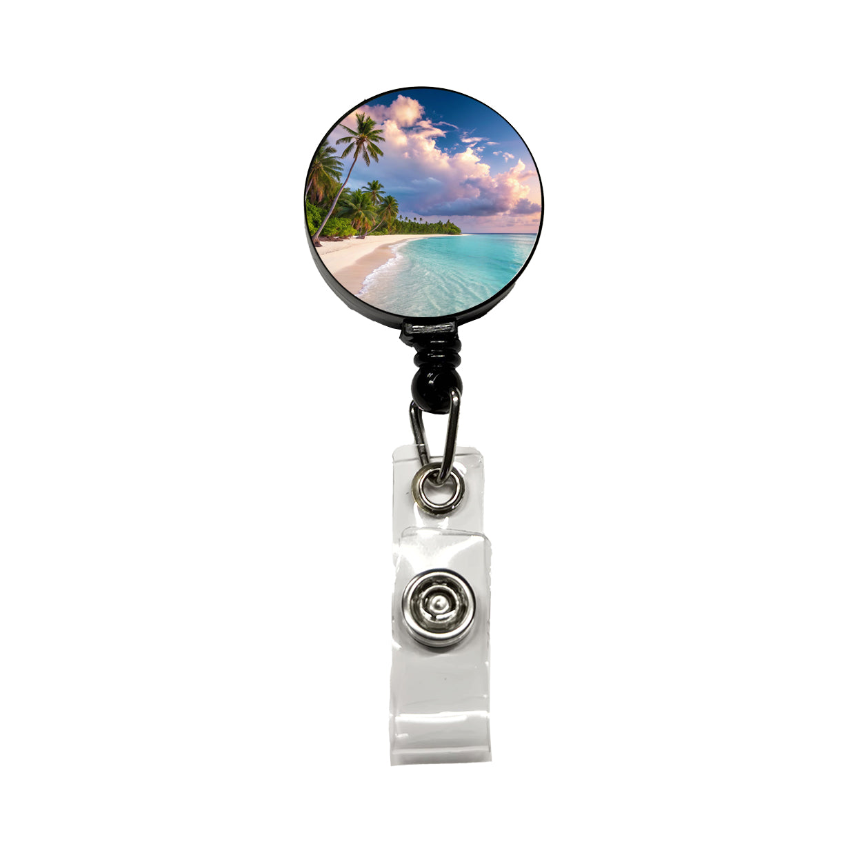 Bali Indonesia Beach Sand Ocean Retractable ID Key Card Name Tag Badge Holder with Clip
