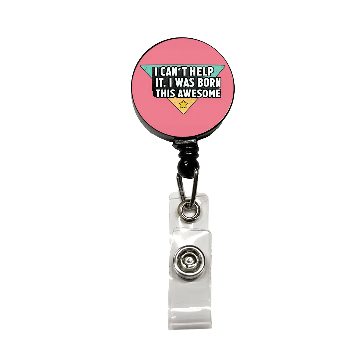 Can't Help It I Was Born This Awesome Funny Retractable ID Key Card Name Tag Badge Holder with Clip
