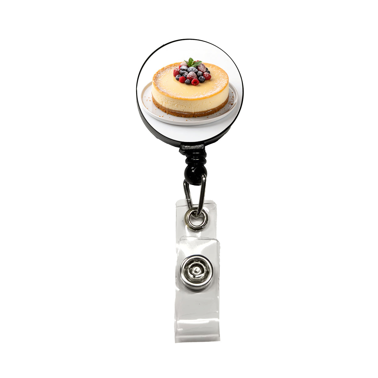 Cheesecake Berries Retractable ID Key Card Name Tag Badge Holder with Clip