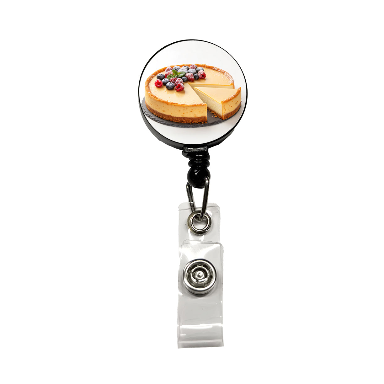 Cheesecake Fruit Slice Retractable ID Key Card Name Tag Badge Holder with Clip