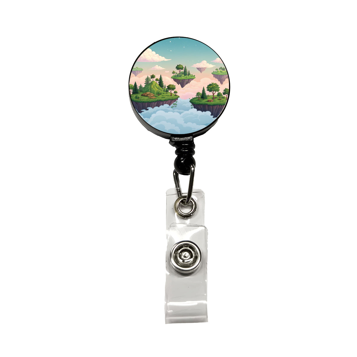 Floating Islands In The Sky Retractable ID Key Card Name Tag Badge Holder with Clip
