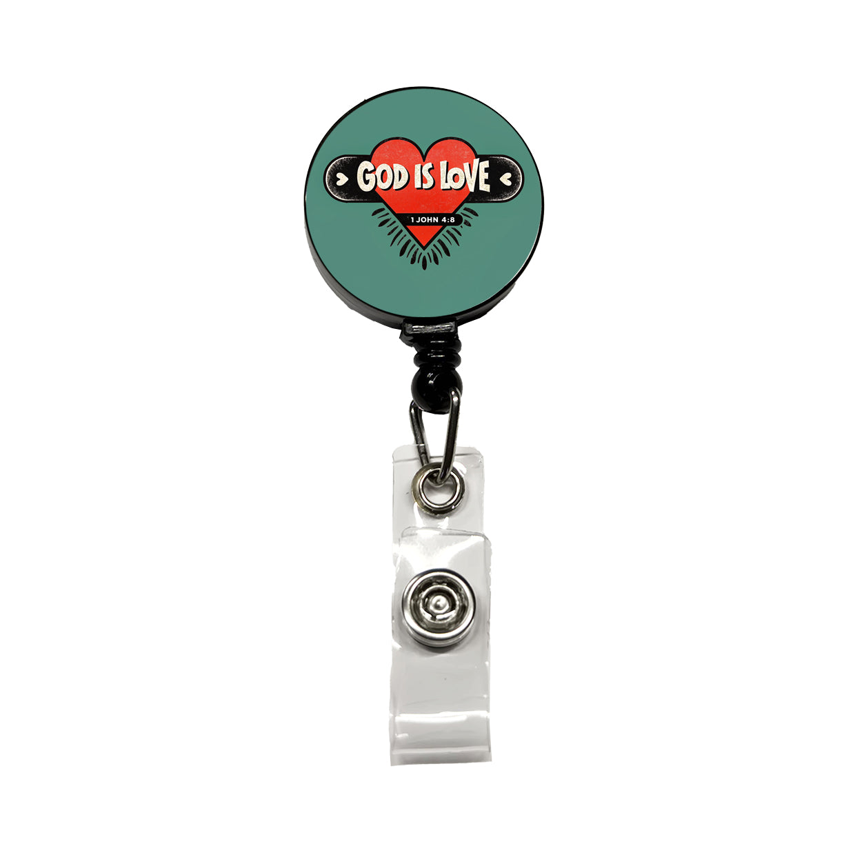 God Is Love Bible Verse Christian Retractable ID Key Card Name Tag Badge Holder with Clip