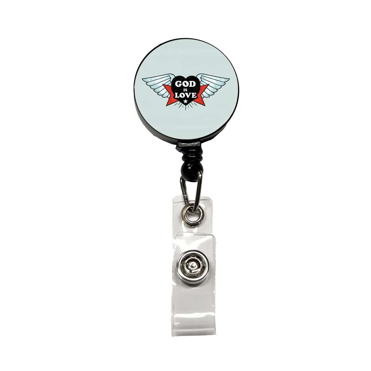 God Is Love Christian Bible Retractable ID Key Card Name Tag Badge Holder with Clip
