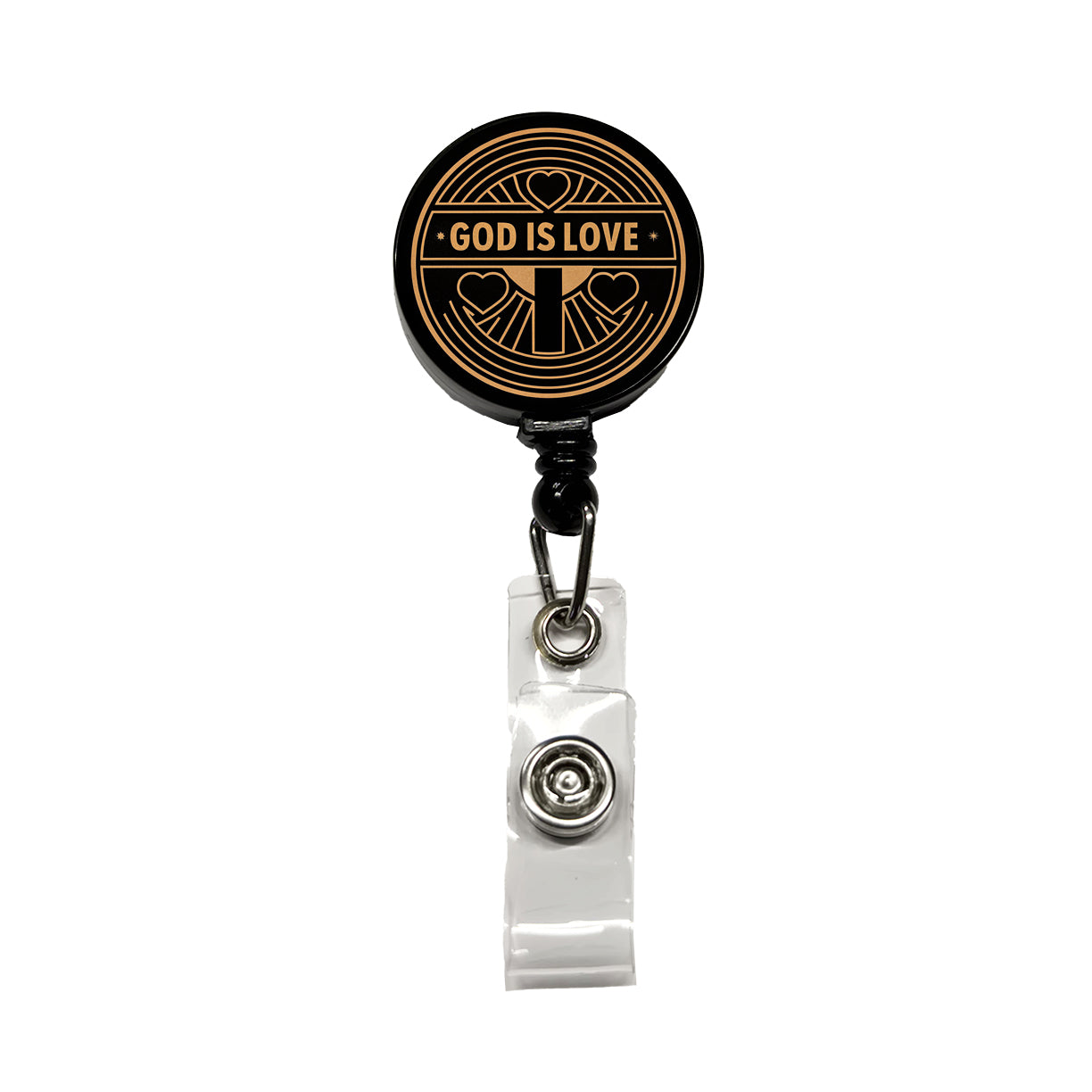 God Is Love Christian Retractable ID Key Card Name Tag Badge Holder with Clip