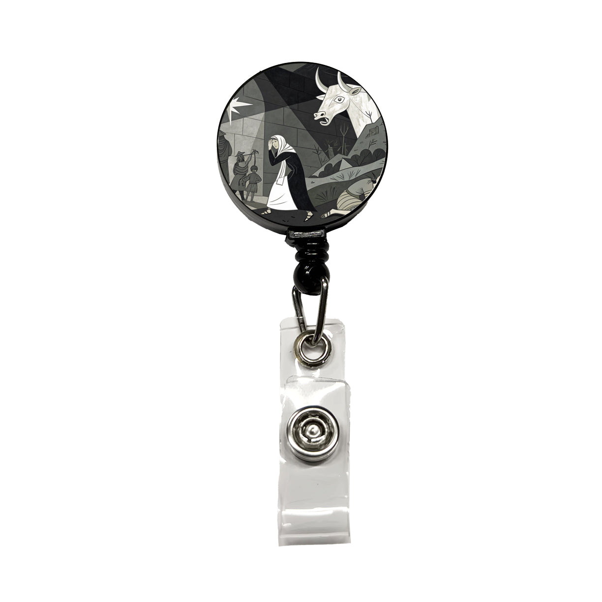 Guernica By Pablo Picasso Parody Retractable ID Key Card Name Tag Badge Holder with Clip