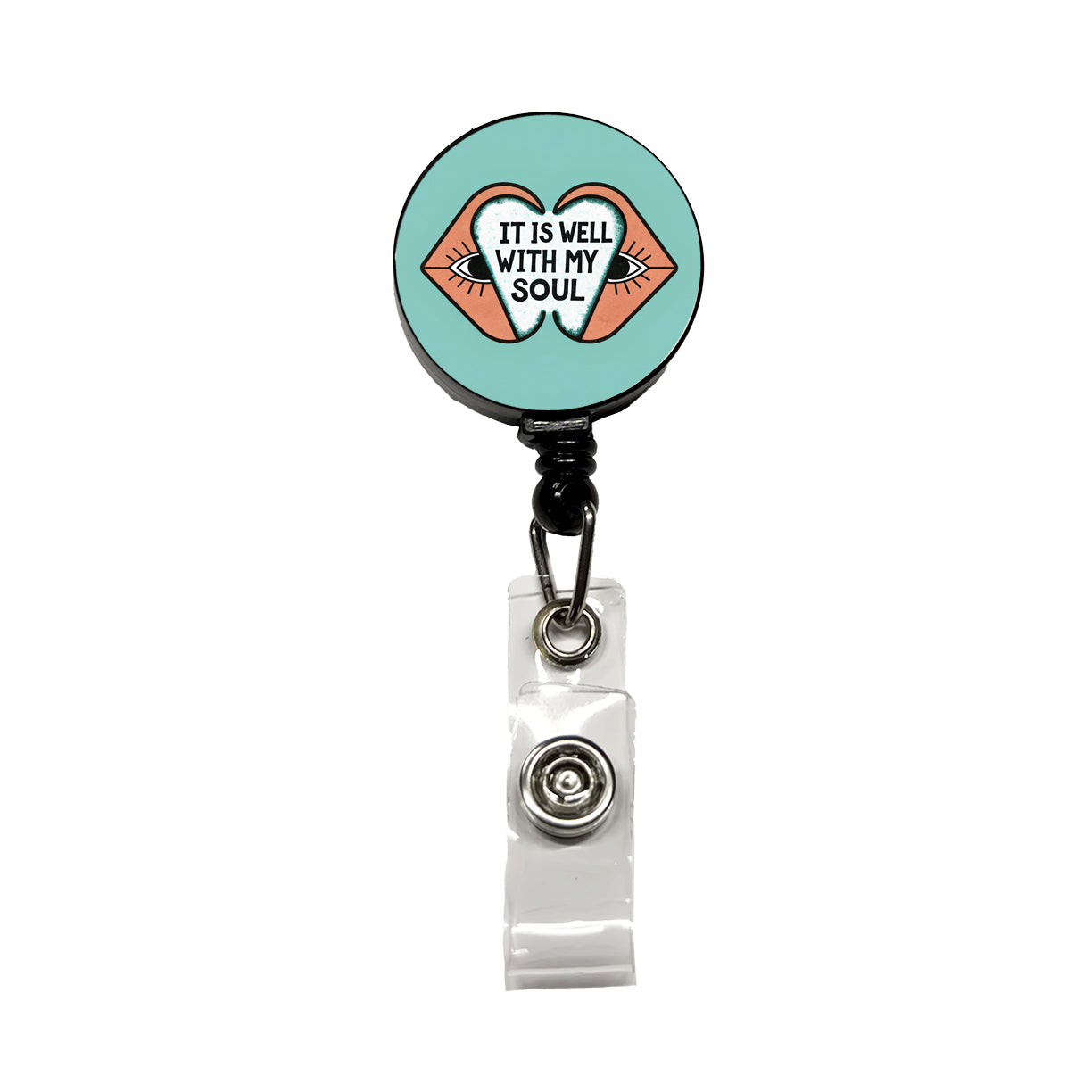 It Is Well With My Soul Bible Verse Retractable ID Key Card Name Tag Badge Holder with Clip
