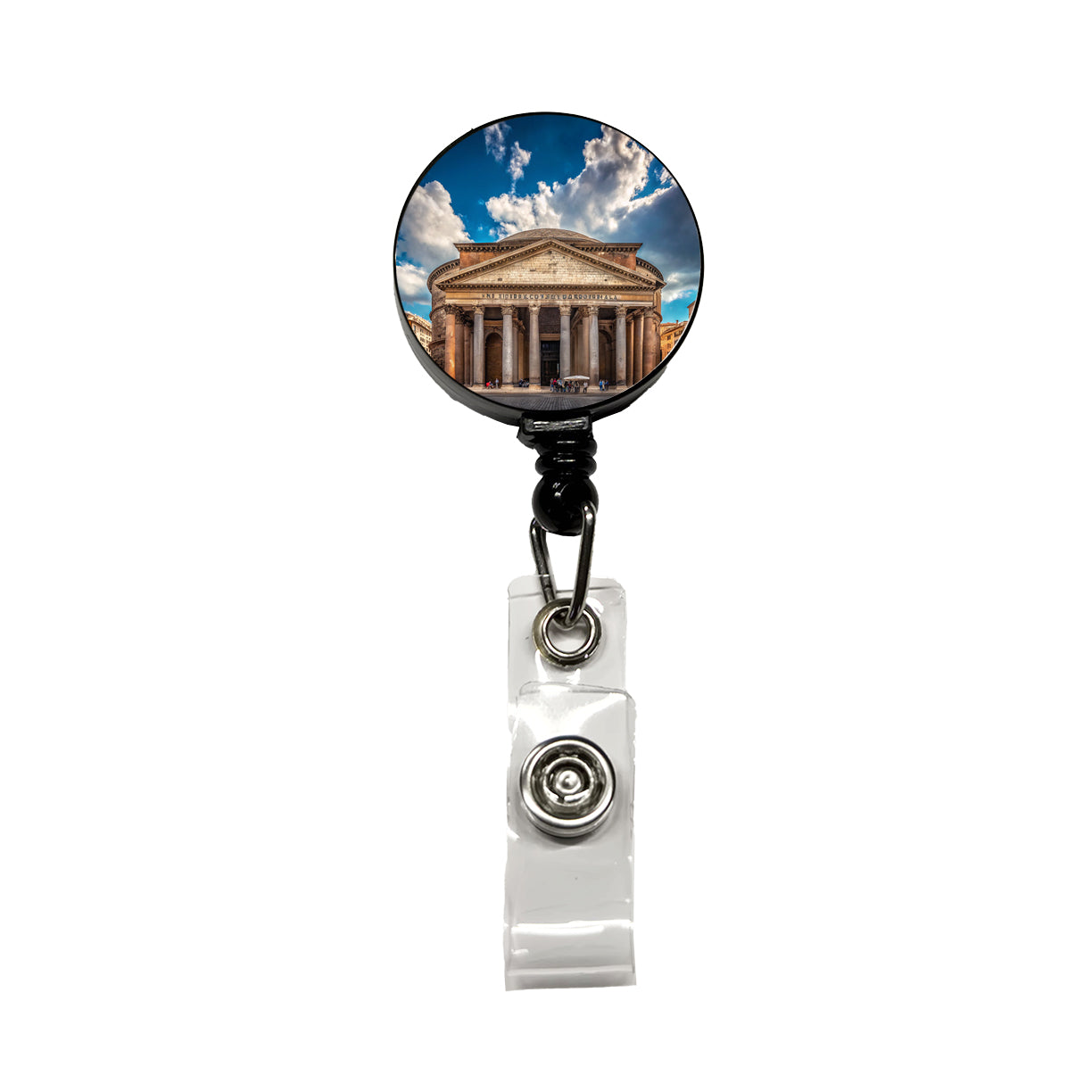 Rome Italy Pantheon Travel History Retractable ID Key Card Name Tag Badge Holder with Clip