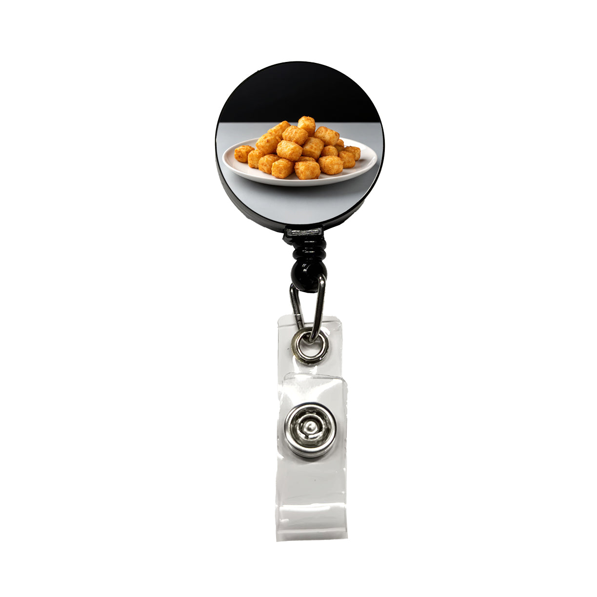 Tater Tots Plate Retractable ID Key Card Name Tag Badge Holder with Clip