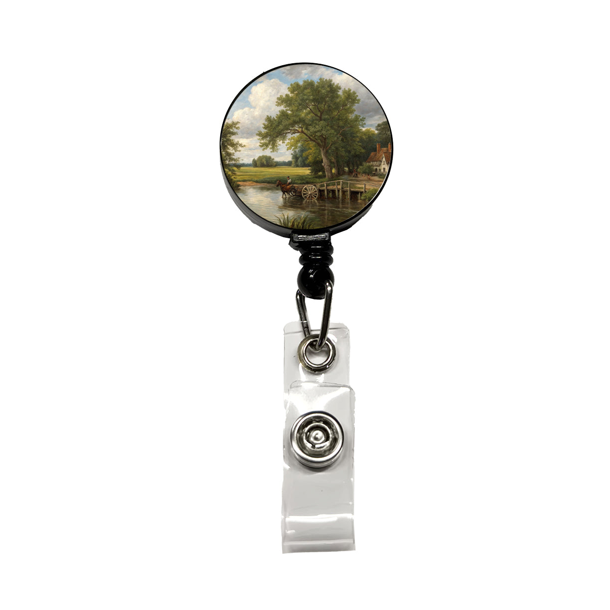 The Hay Wain By John Constable Inspired Retractable ID Key Card Name Tag Badge Holder with Clip