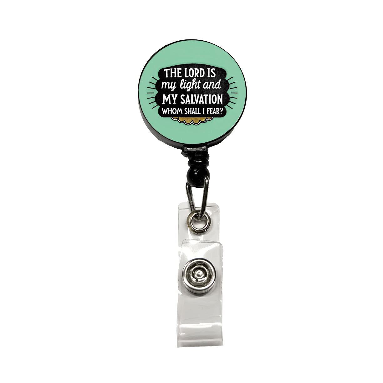 The Lord Is My Light And My Salvation Whom Shall I Fear Bible Retractable ID Key Card Name Tag Badge Holder with Clip