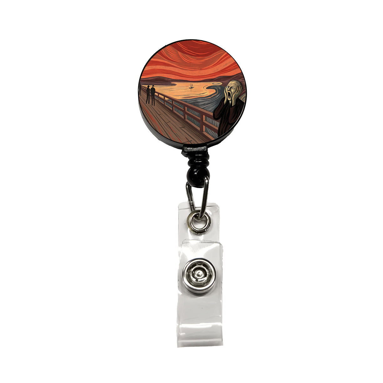 The Scream Inspired By Edvard Munch Retractable ID Key Card Name Tag Badge Holder with Clip