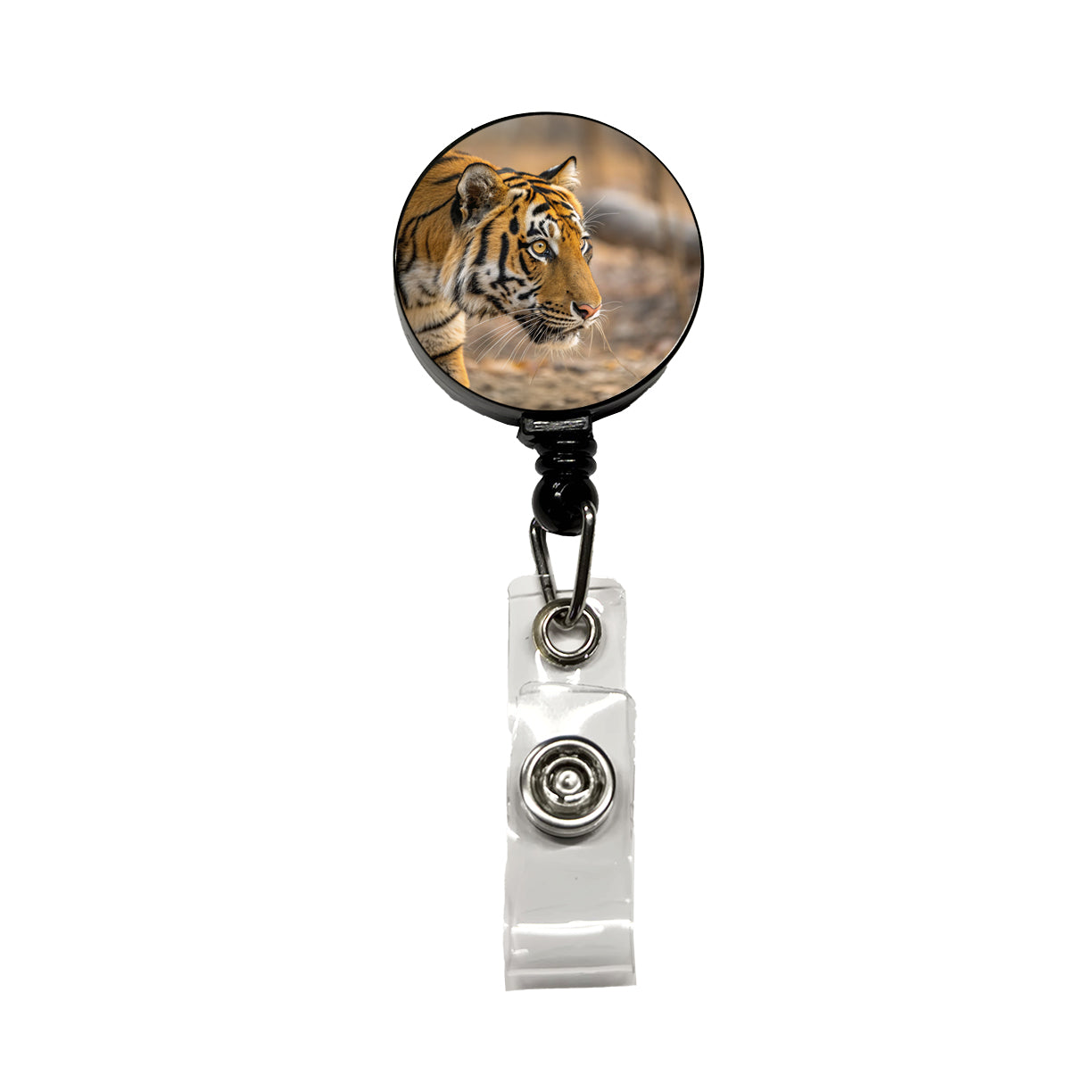 Tiger Eyes Close Up Retractable ID Key Card Name Tag Badge Holder with Clip