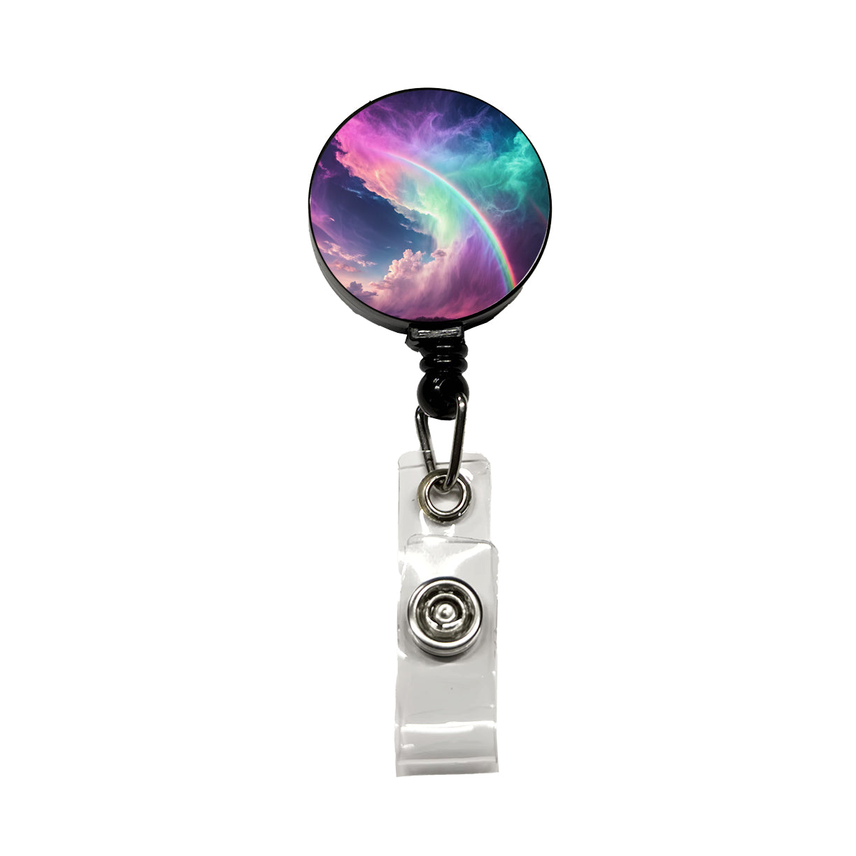 Vapor Rainbow Storm Retractable ID Key Card Name Tag Badge Holder with Clip