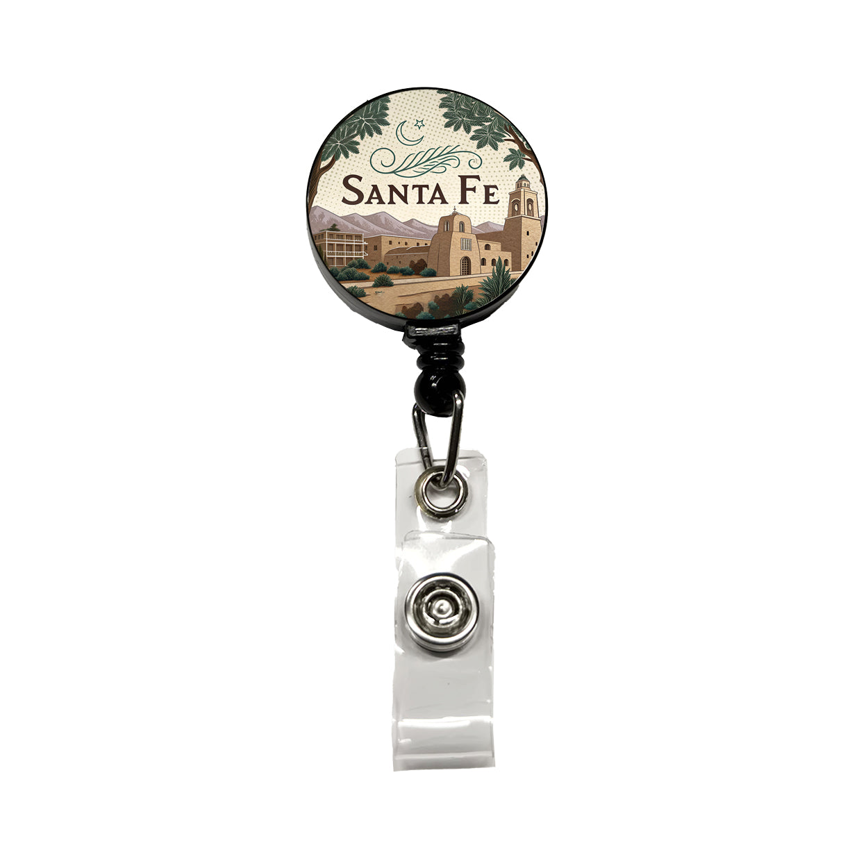 Santa Fe, New Mexico NM Travel City State Stamp Retractable ID Key Card Name Tag Badge Holder with Clip