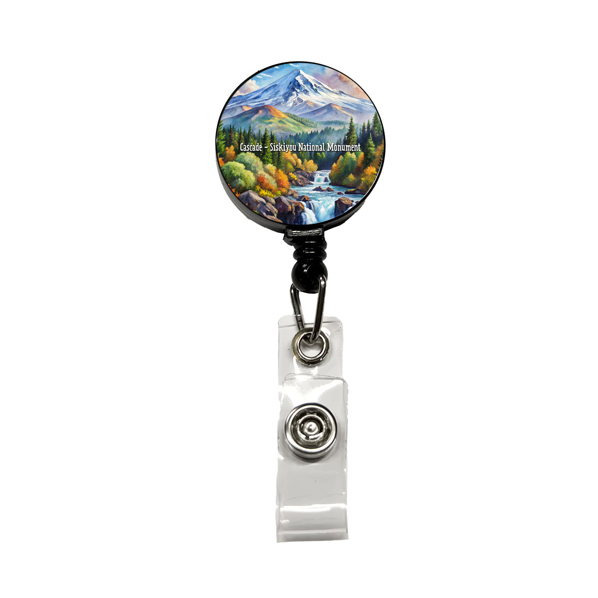 Cascade - Siskiyou National Monument California, Oregon Retractable ID Key Card Name Tag Badge Holder with Clip
