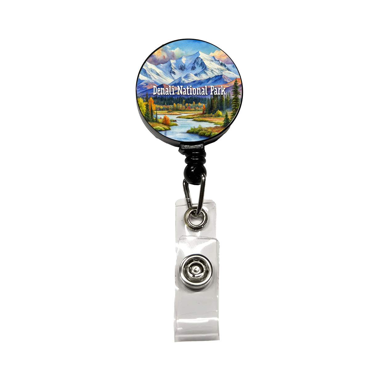 Denali National Park Alaska Retractable ID Key Card Name Tag Badge Holder with Clip