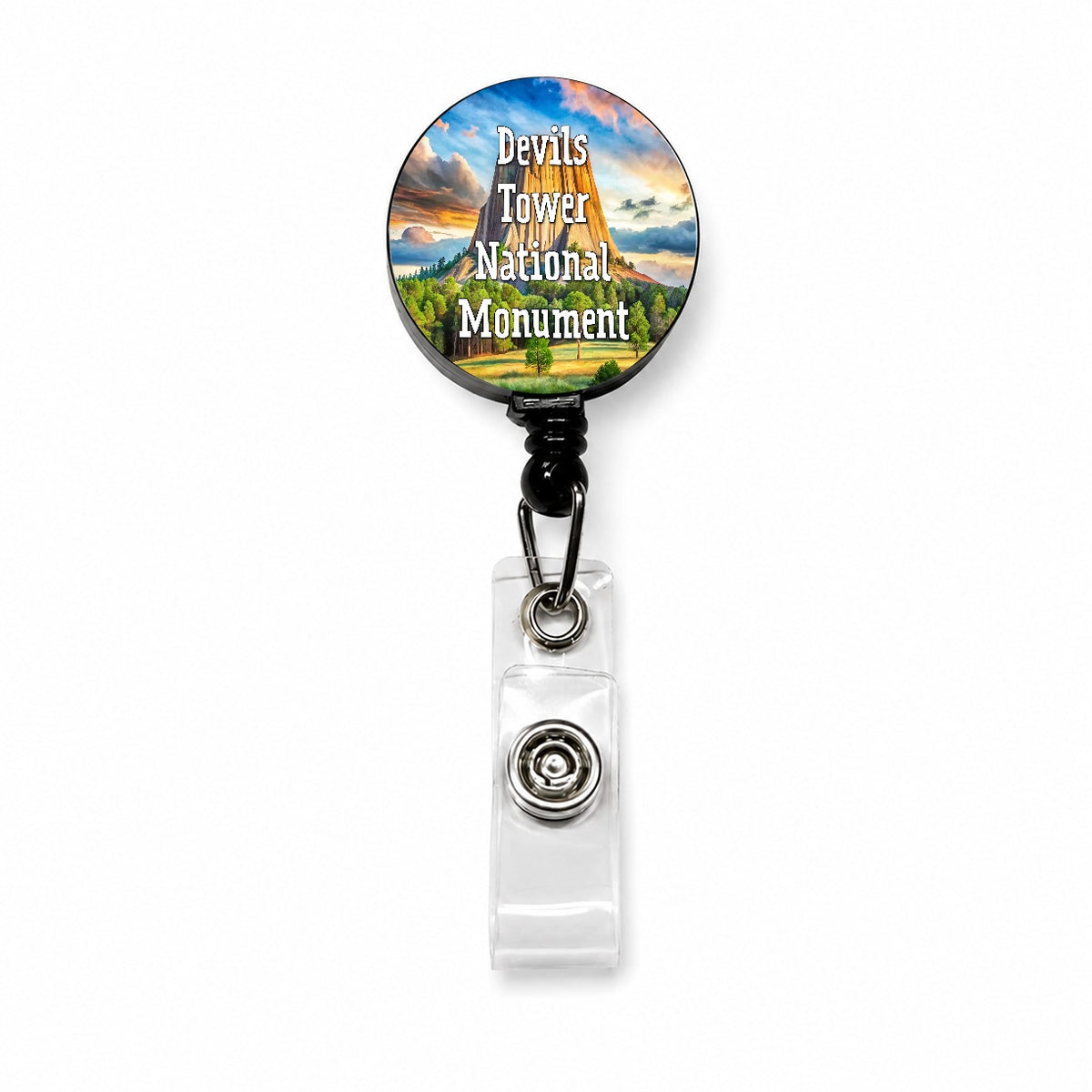 Devils Tower National Monument Wyoming Retractable ID Key Card Name Tag Badge Holder with Clip