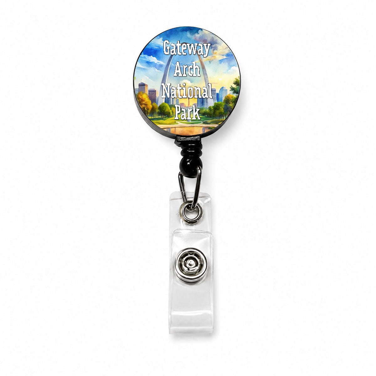 Gateway Arch National Park Missouri Retractable ID Key Card Name Tag Badge Holder with Clip