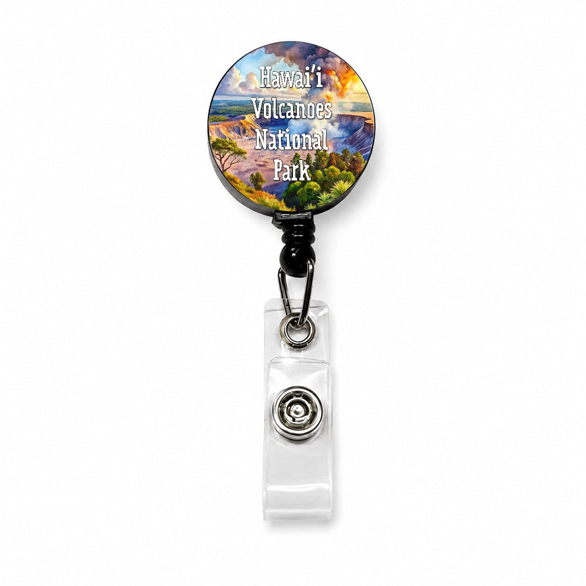 Hawai'i Volcanoes National Park Retractable ID Key Card Name Tag Badge Holder with Clip