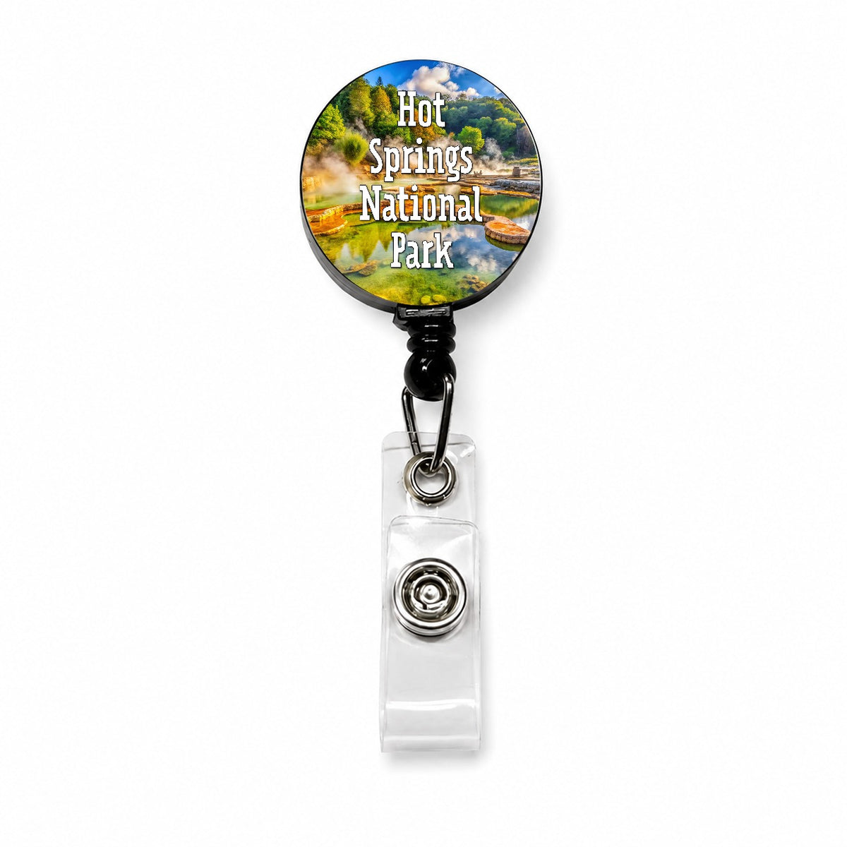 Hot Springs National Park Arkansas Retractable ID Key Card Name Tag Badge Holder with Clip