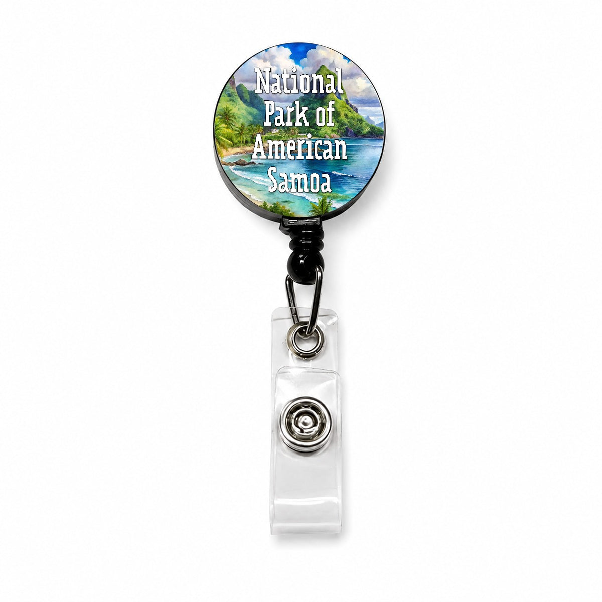 National Park of American Samoa Retractable ID Key Card Name Tag Badge Holder with Clip