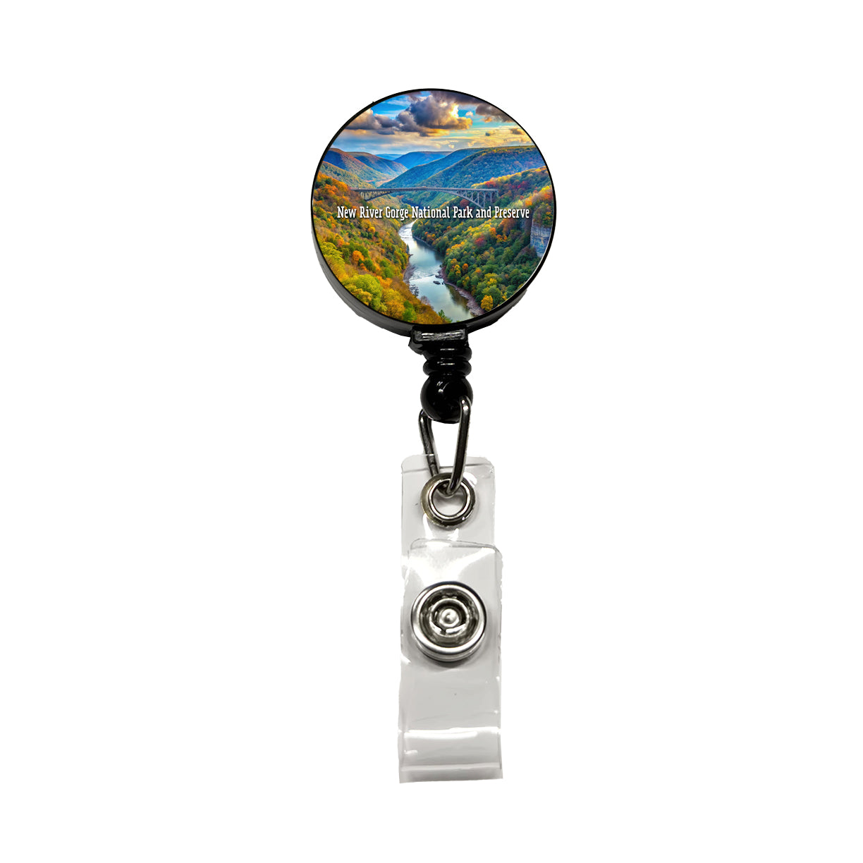 New River Gorge National Park and Preserve West Virginia Retractable ID Key Card Name Tag Badge Holder with Clip