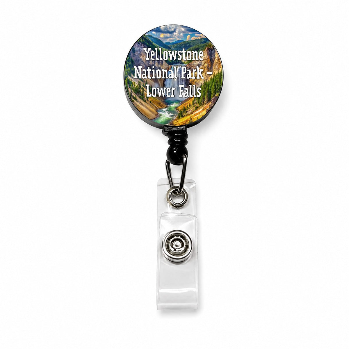 Yellowstone National Park Lower Falls Retractable ID Key Card Name Tag Badge Holder with Clip