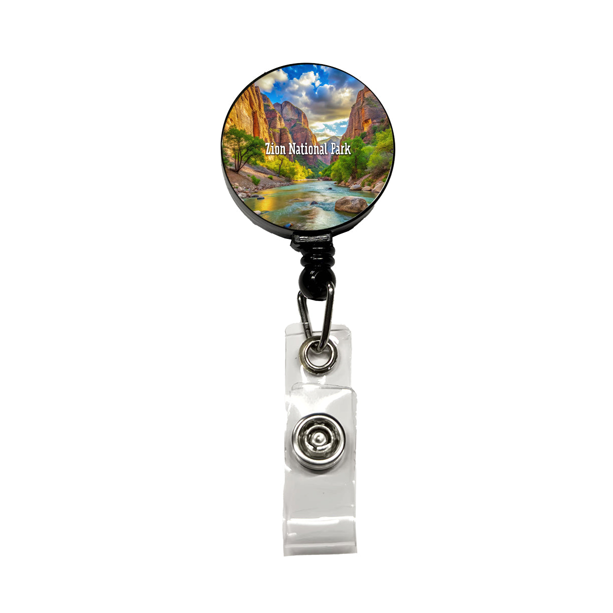 Zion National Park Utah Retractable ID Key Card Name Tag Badge Holder with Clip
