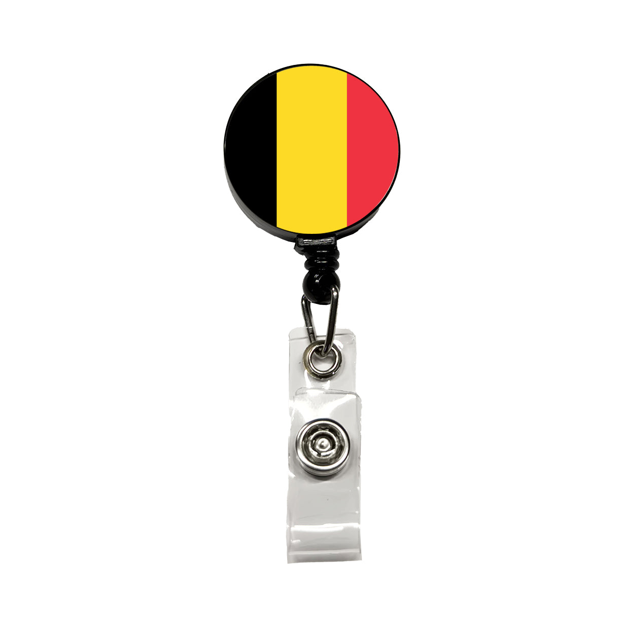 Belgium Country Flag Retractable ID Key Card Name Tag Badge Holder with Clip