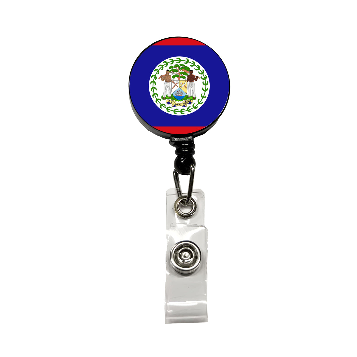 Belize Country Flag Retractable ID Key Card Name Tag Badge Holder with Clip