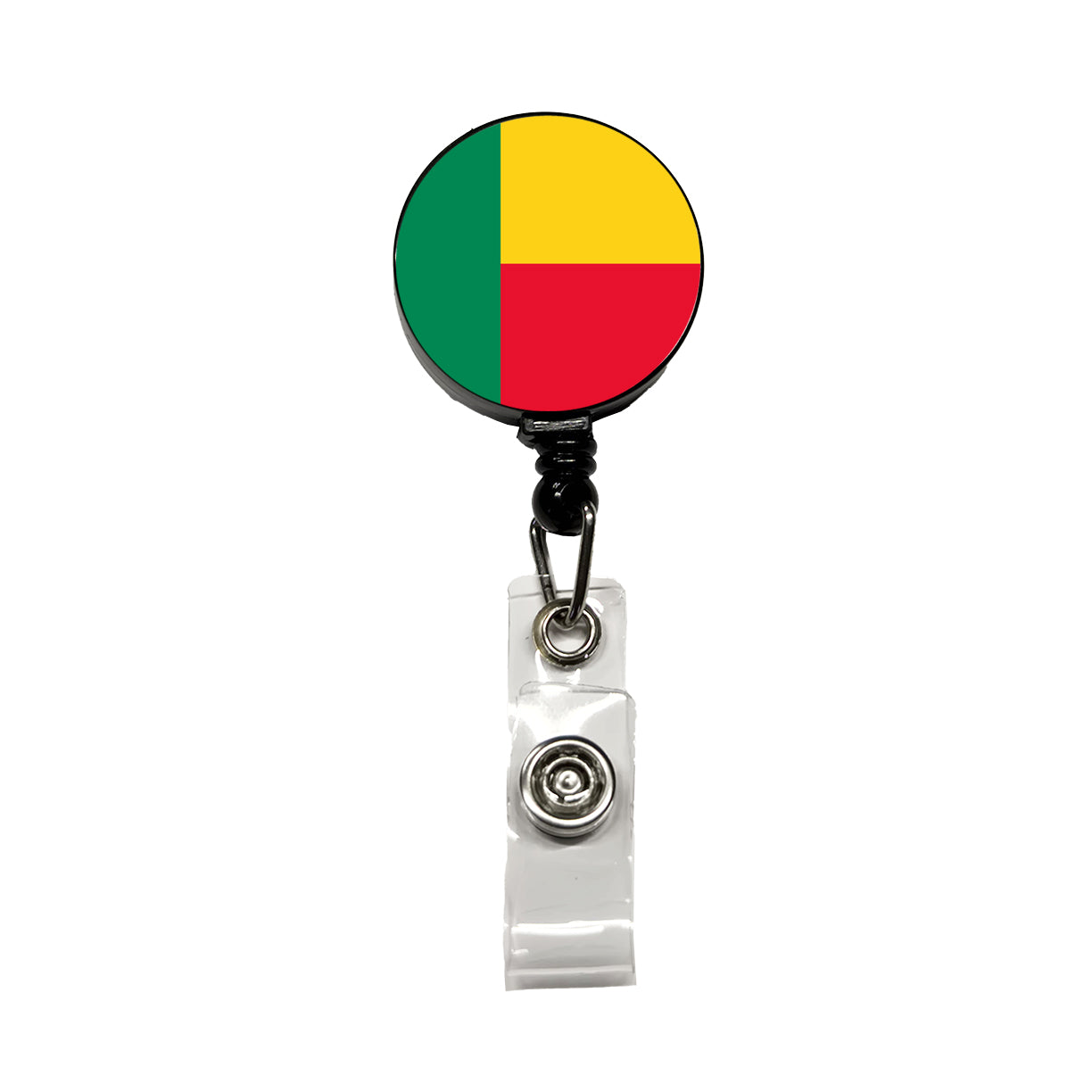 Benin Country Flag Retractable ID Key Card Name Tag Badge Holder with Clip