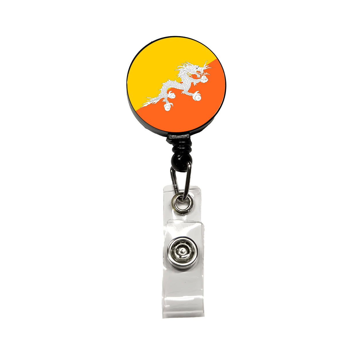 Bhutan Country Flag Retractable ID Key Card Name Tag Badge Holder with Clip