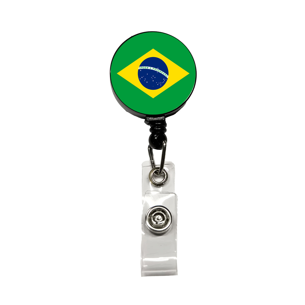 Brazil Country Flag Retractable ID Key Card Name Tag Badge Holder with Clip