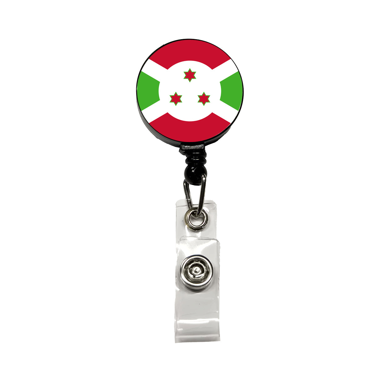 Burundi Country Flag Retractable ID Key Card Name Tag Badge Holder with Clip