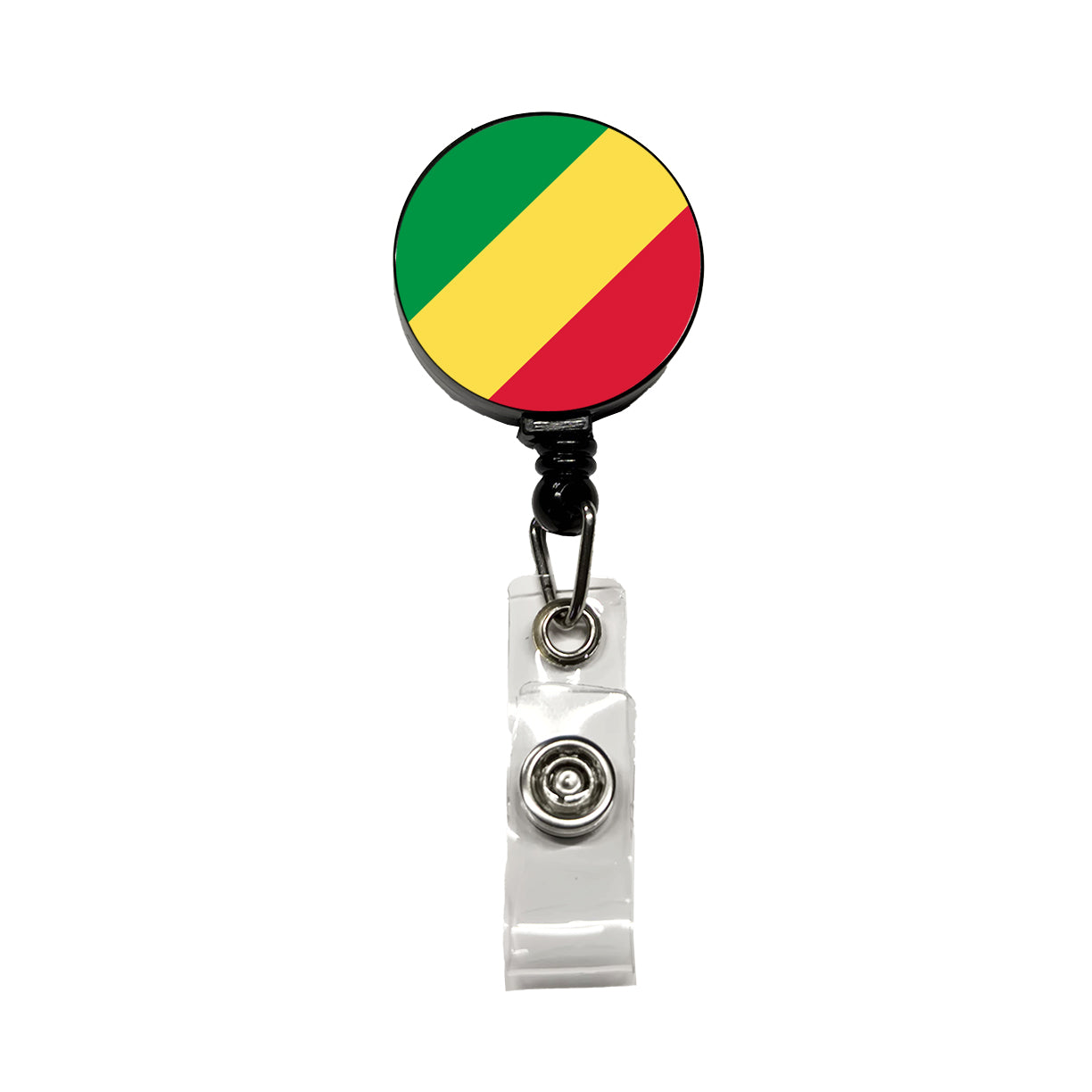 Congo (the) Country Flag Retractable ID Key Card Name Tag Badge Holder with Clip
