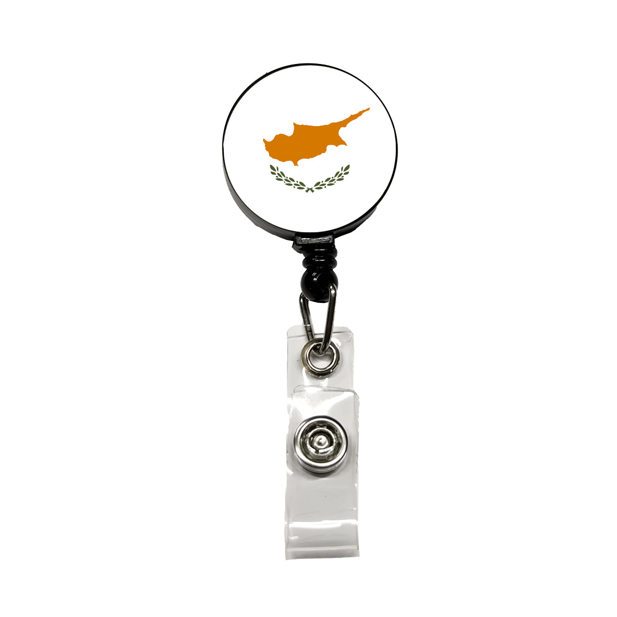 Cyprus Country Flag Retractable ID Key Card Name Tag Badge Holder with Clip