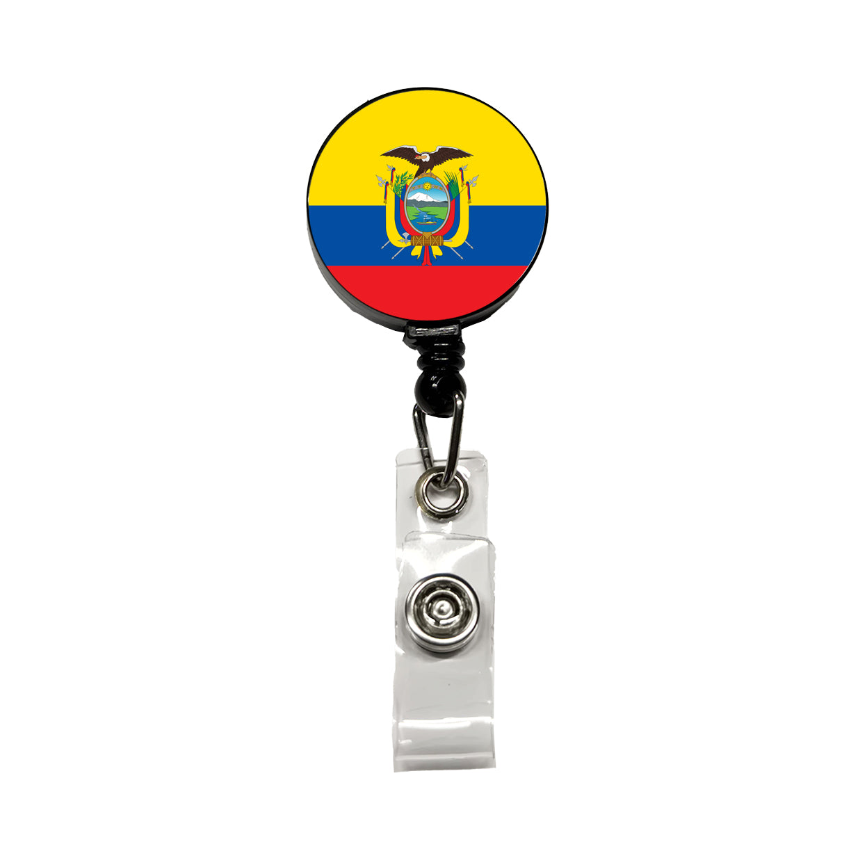 Ecuador Country Flag Retractable ID Key Card Name Tag Badge Holder with Clip