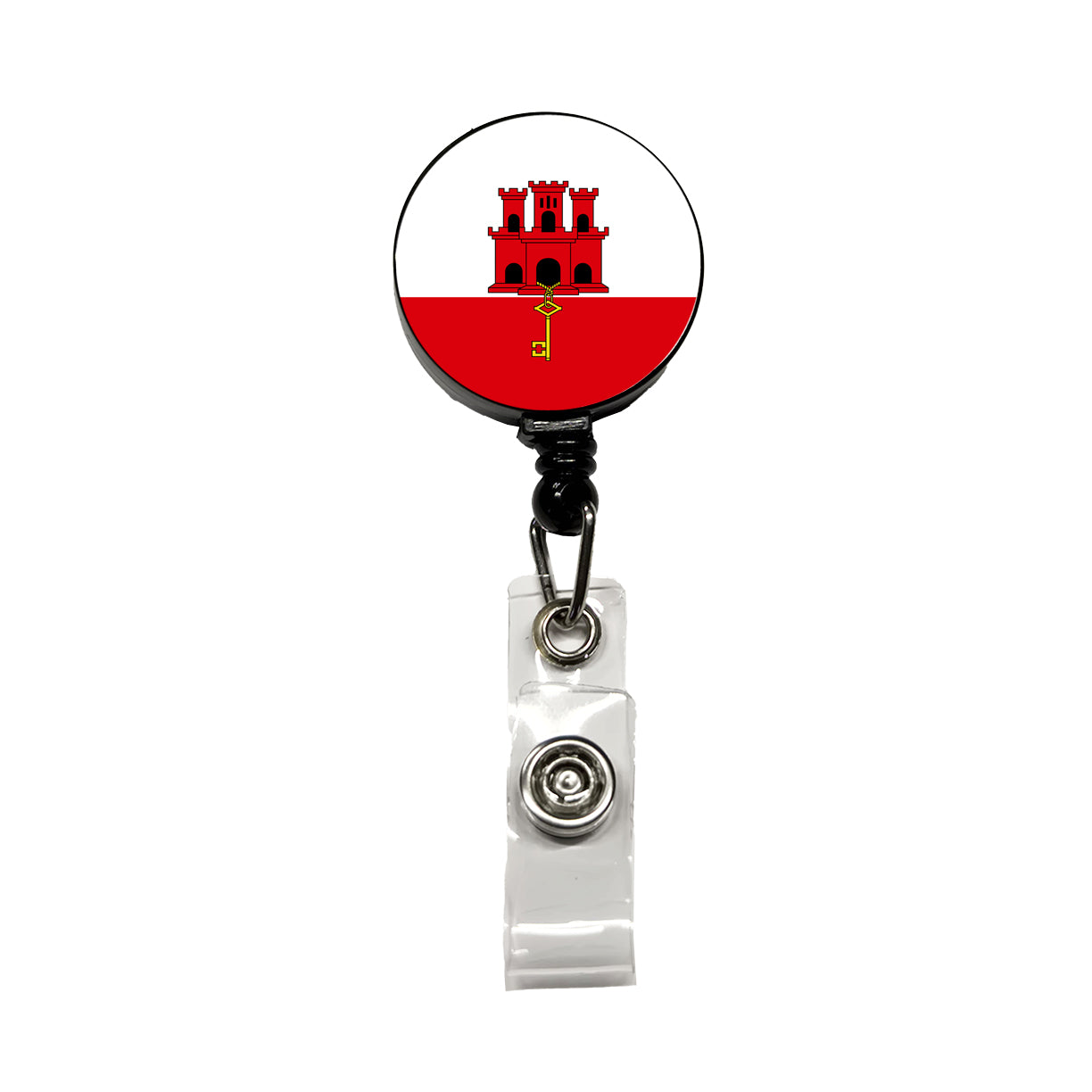 Gibraltar Country Flag Retractable ID Key Card Name Tag Badge Holder with Clip