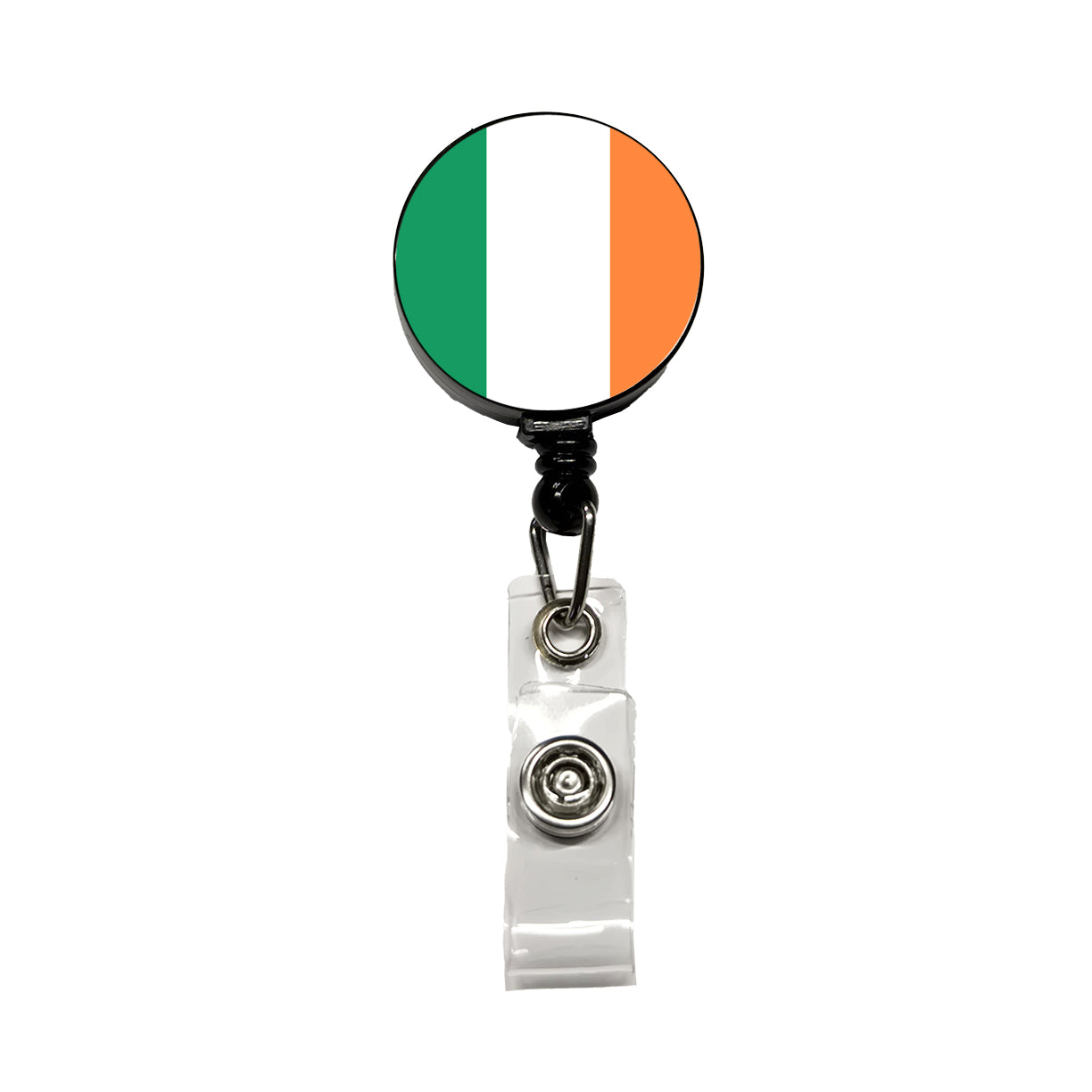 Ireland Country Flag Retractable ID Key Card Name Tag Badge Holder with Clip