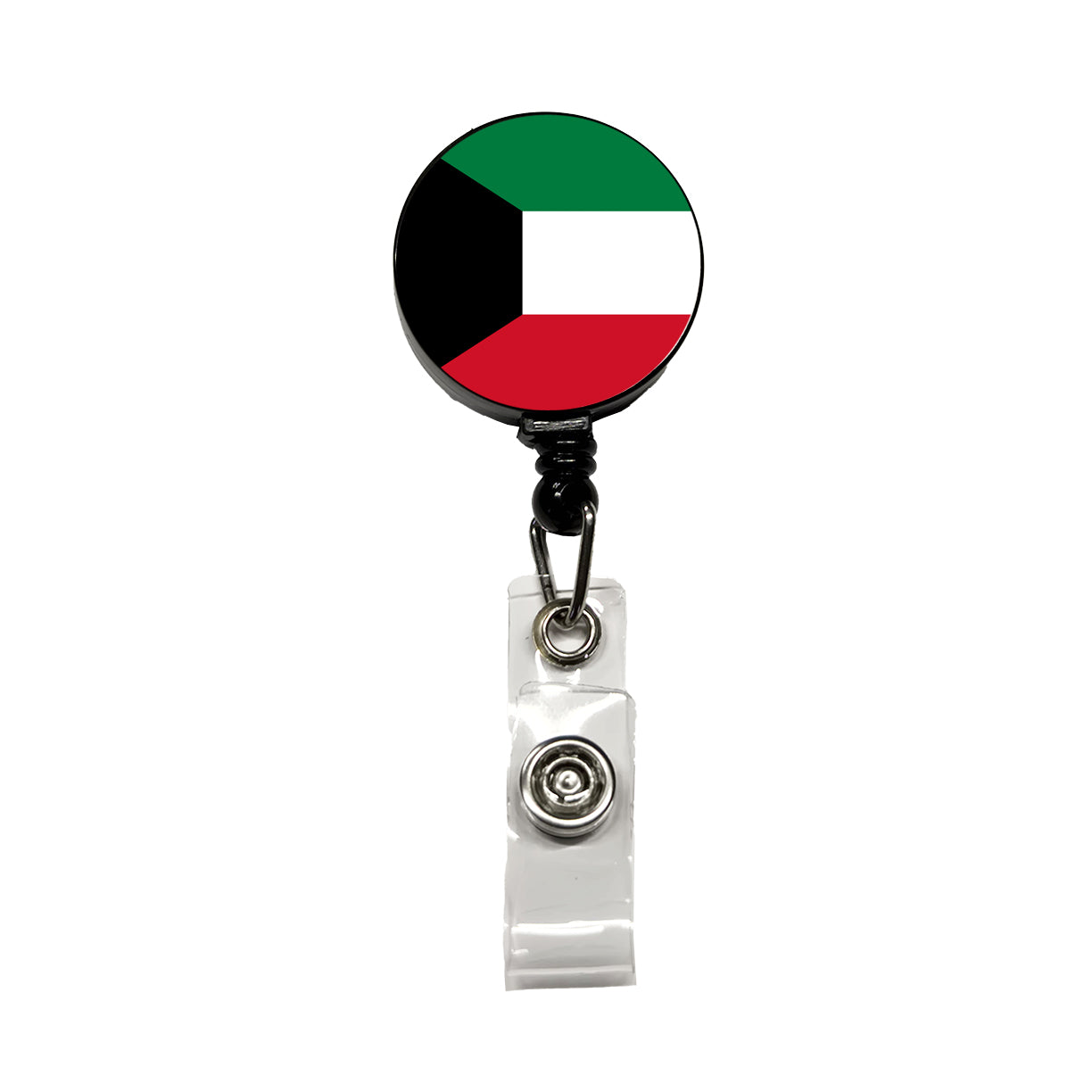 Kuwait Country Flag Retractable ID Key Card Name Tag Badge Holder with Clip
