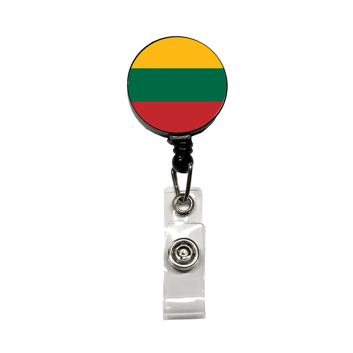 Lithuania Country Flag Retractable ID Key Card Name Tag Badge Holder with Clip