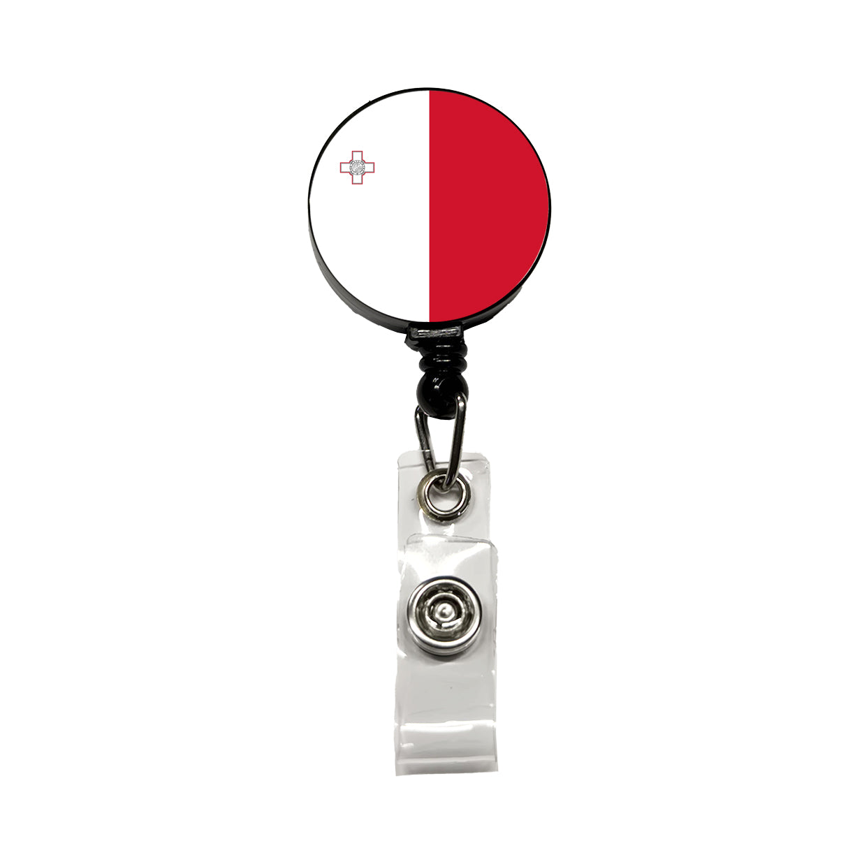Malta Country Flag Retractable ID Key Card Name Tag Badge Holder with Clip