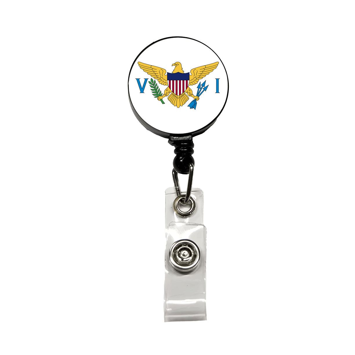 Virgin Islands (U.S.) Country Flag Retractable ID Key Card Name Tag Badge Holder with Clip