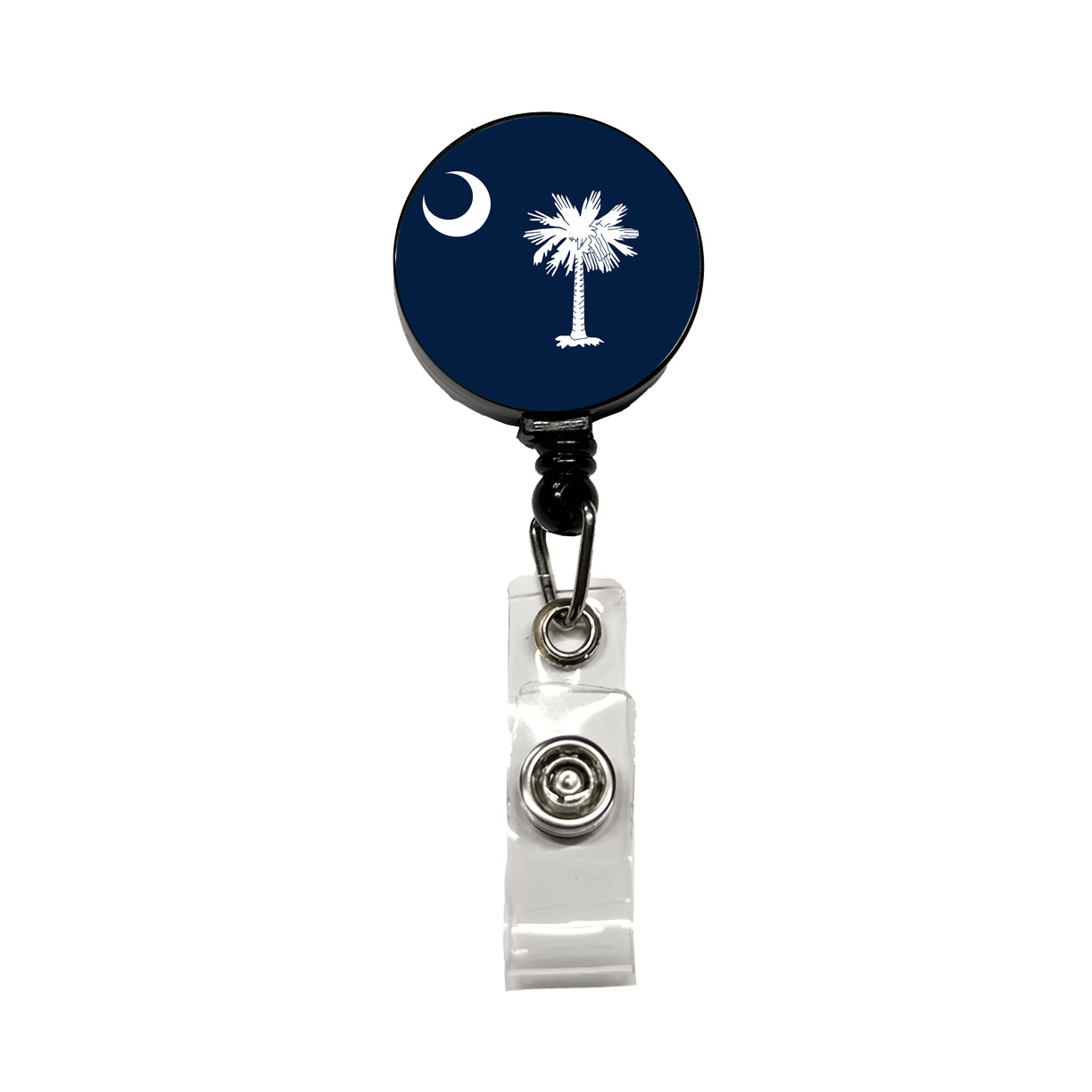 South Carolina SC State Flag Retractable ID Key Card Name Tag Badge Holder with Clip