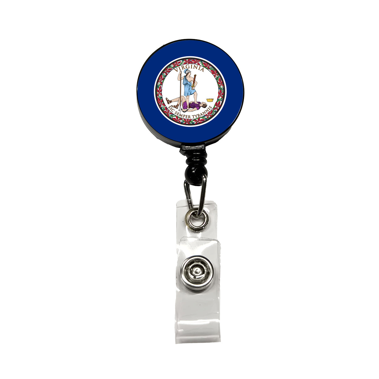 Virginia VA State Flag Retractable ID Key Card Name Tag Badge Holder with Clip