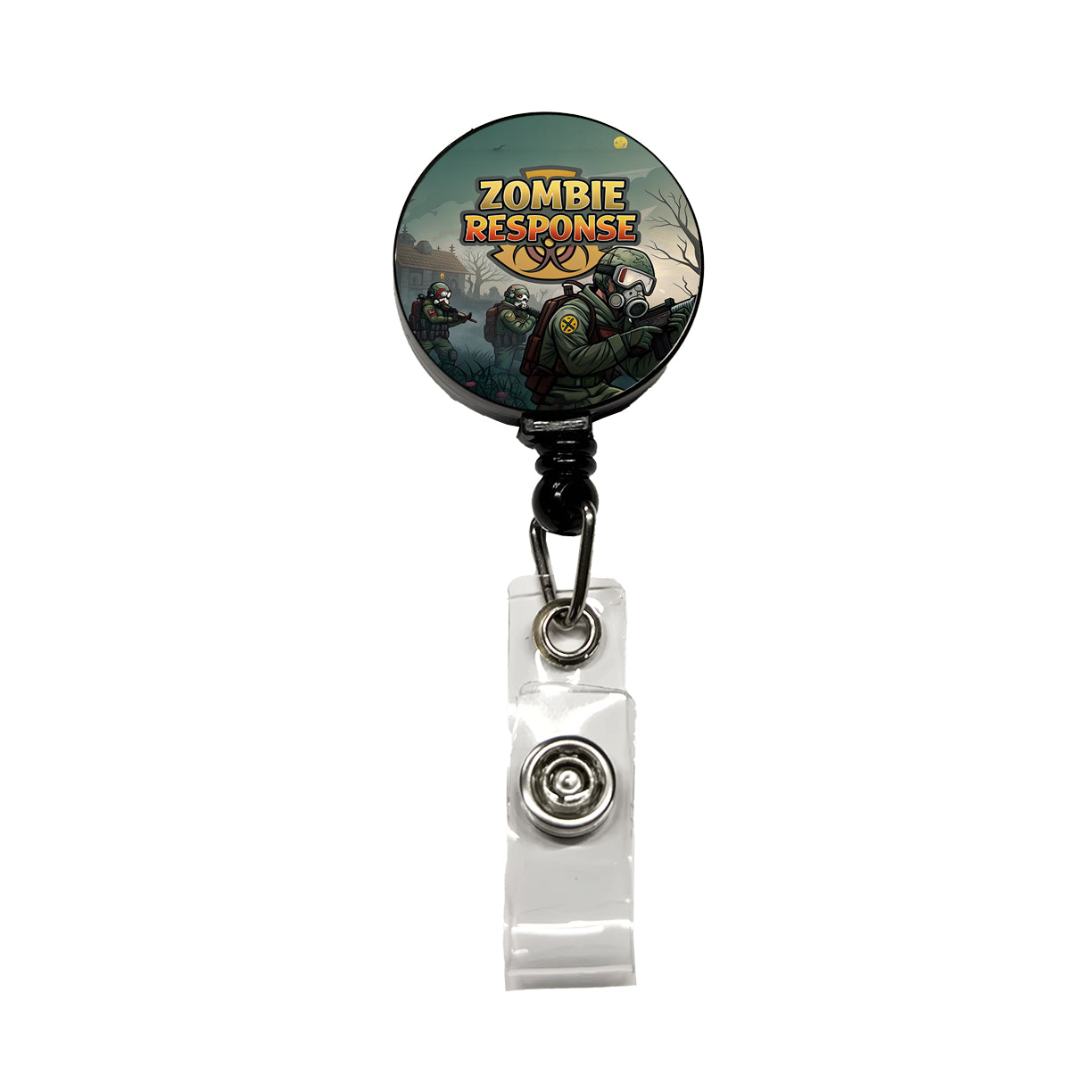 Zombie Response Unit Biohazard Cartoon Retractable ID Key Card Name Tag Badge Holder with Clip