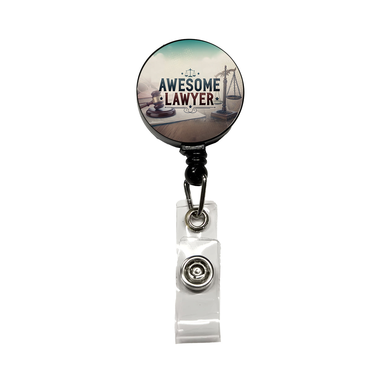 Awesome Lawyer Inspirational Scales of Justice Retractable ID Key Card Name Tag Badge Holder with Clip
