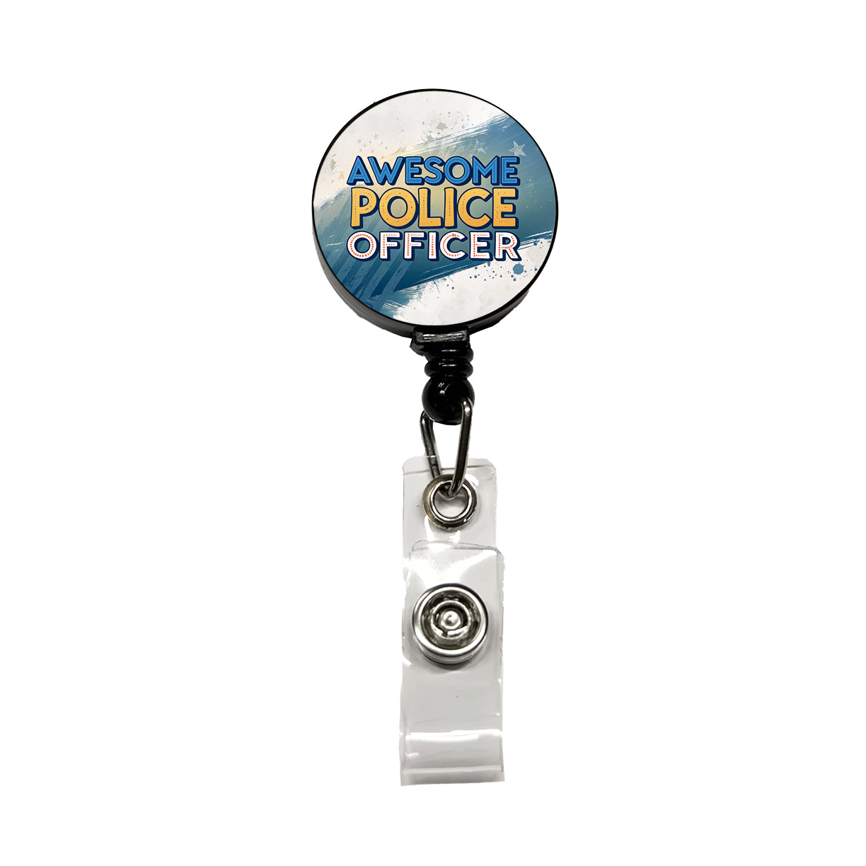 Awesome Police Officer Inspirational Retractable ID Key Card Name Tag Badge Holder with Clip