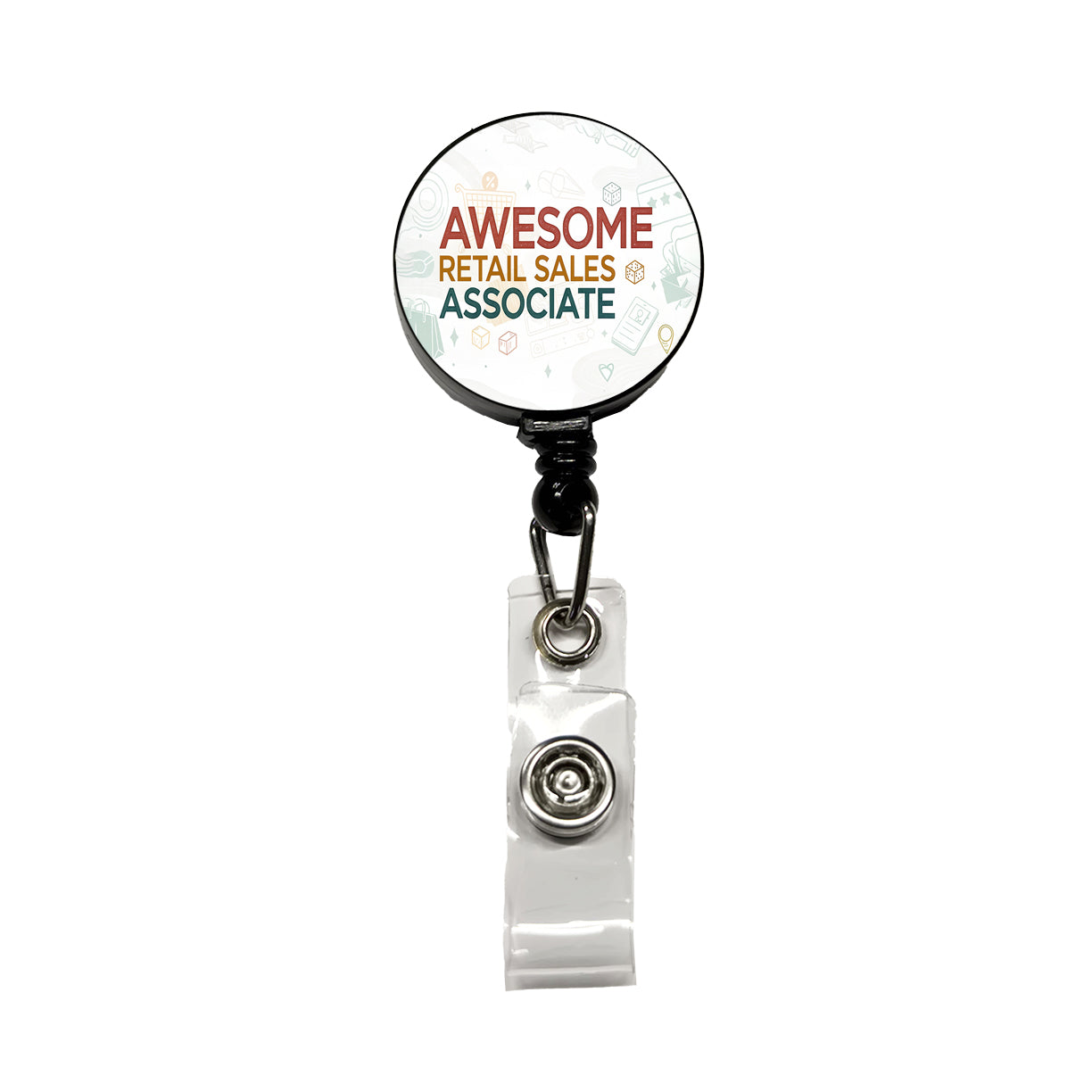 Awesome Retail Sales Associate Inspirational Retractable ID Key Card Name Tag Badge Holder with Clip