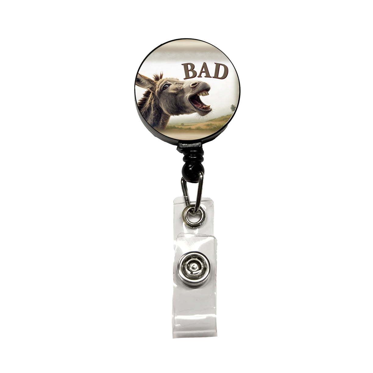 Bad Donkey Funny Retractable ID Key Card Name Tag Badge Holder with Clip